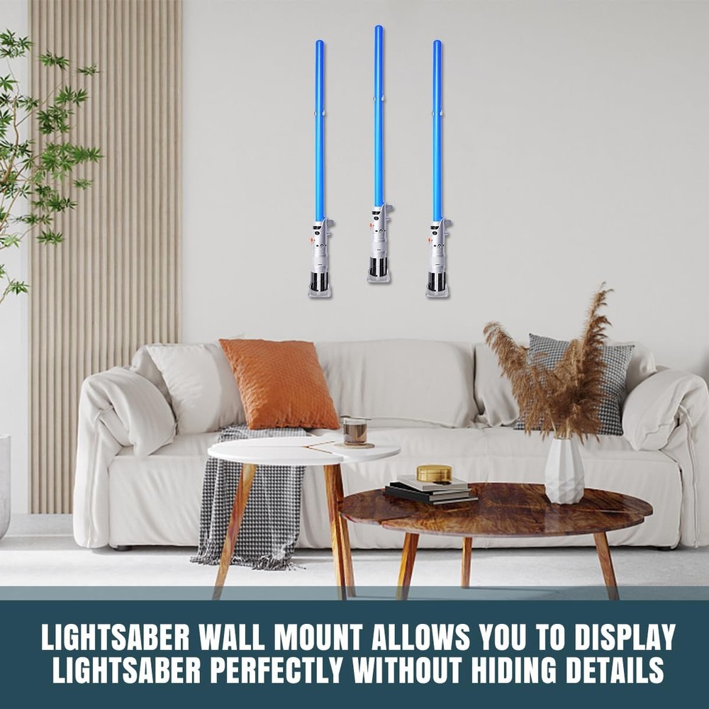 Lenink 2 Pack Clear Lightsaber Wall Mount, Holder Small,