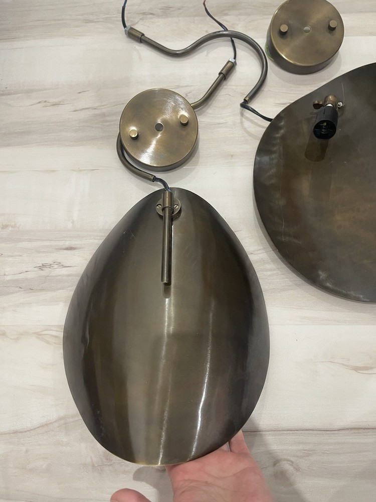 Mid Century Inspired Modern Brass Sconces Lights 1 Pair