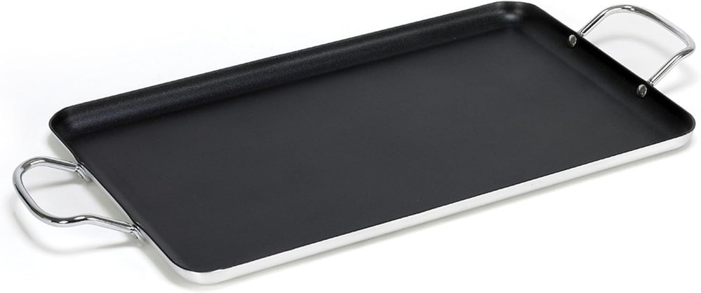 Double Burner Griddle Non-Stick 20-Inch, Black