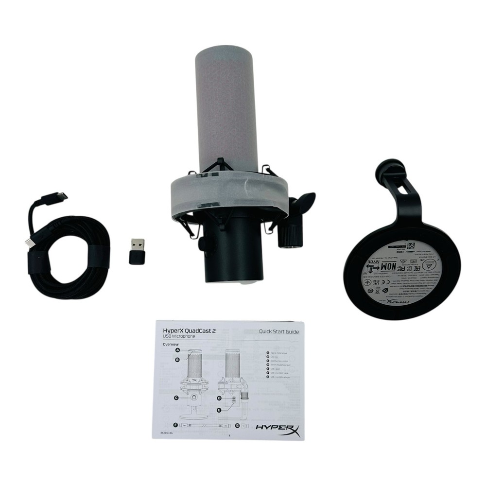 HyperX QuadCast 2 USB Microphone Black for PC Mac PS5 PS4