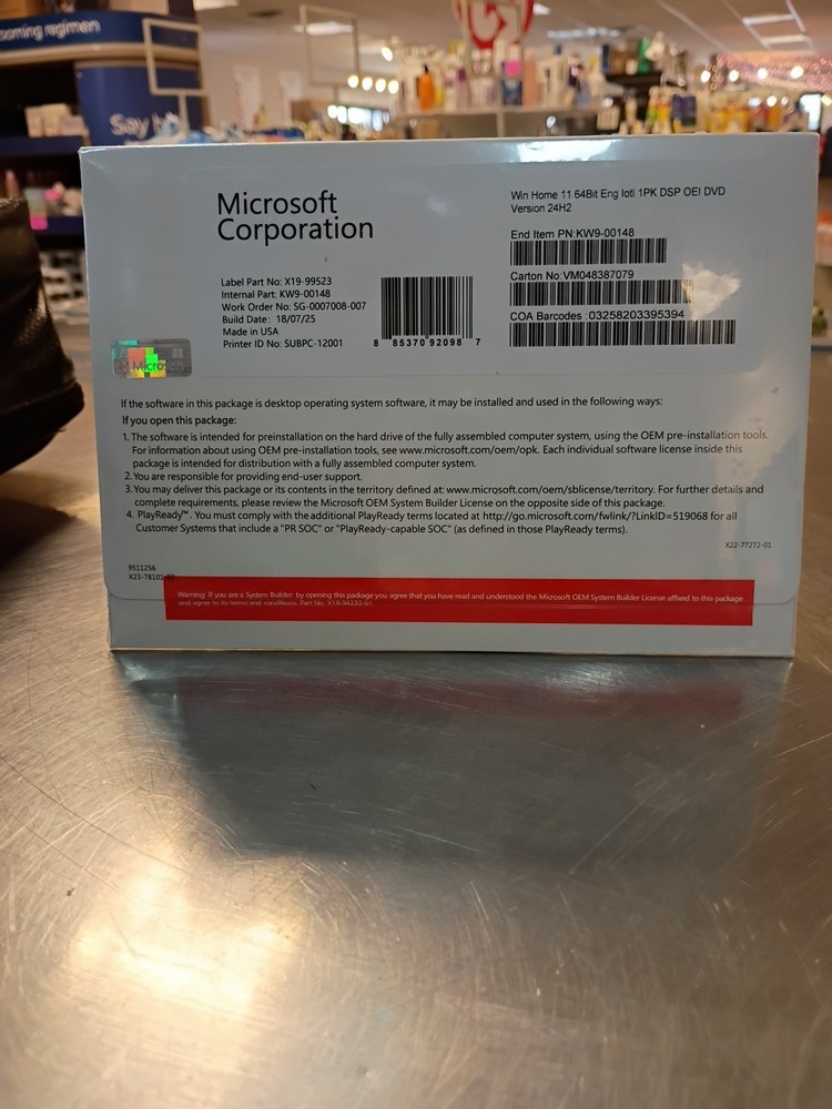 Microsoft Corporation Win Home 11 64bir Version 24H2
