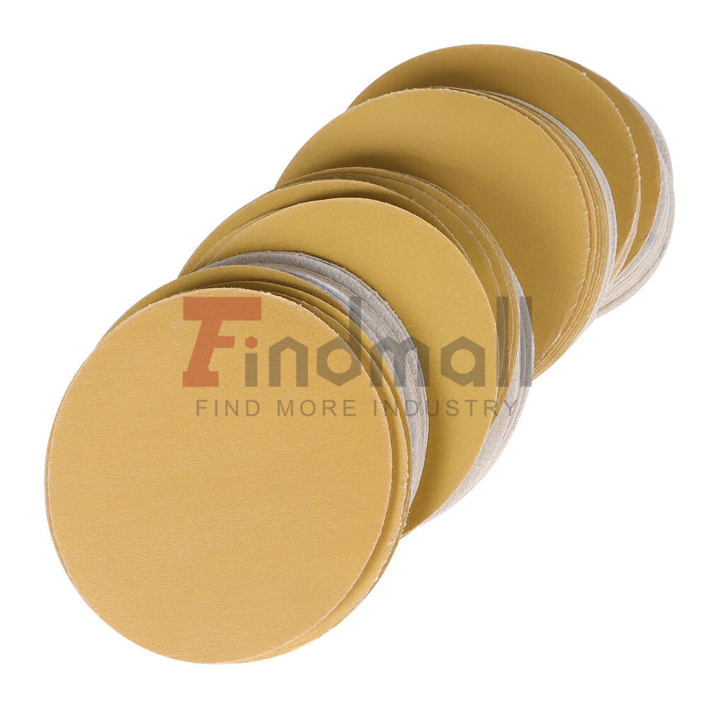 100 Pcs 320 Grit 5" NO-Hole Disc Hook Loop Pads Sanding Discs Flocking