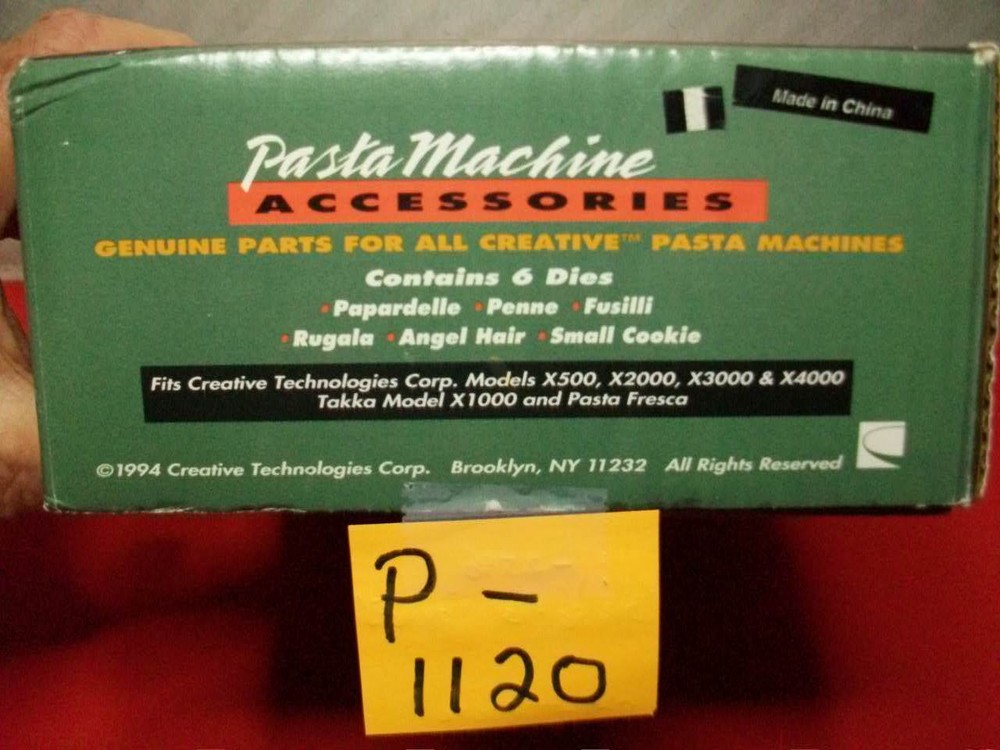 PREOWNED CREATIVE TECHNOLOGIES PASTA MACHINE ACCESSORIES KIT CONTAINS 6 DIES VGC