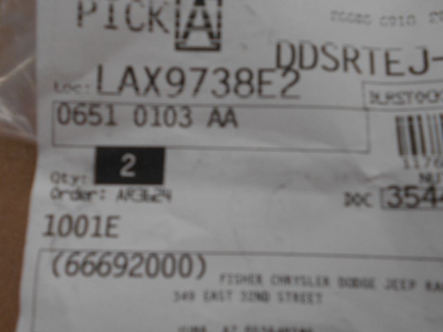 Genuine Mopar Hex Locking Nut 6510103AA