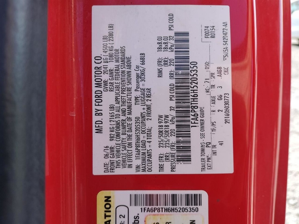 CONTROL PANEL OEM 2017 FORD MUSTANG 1YR WRNTY