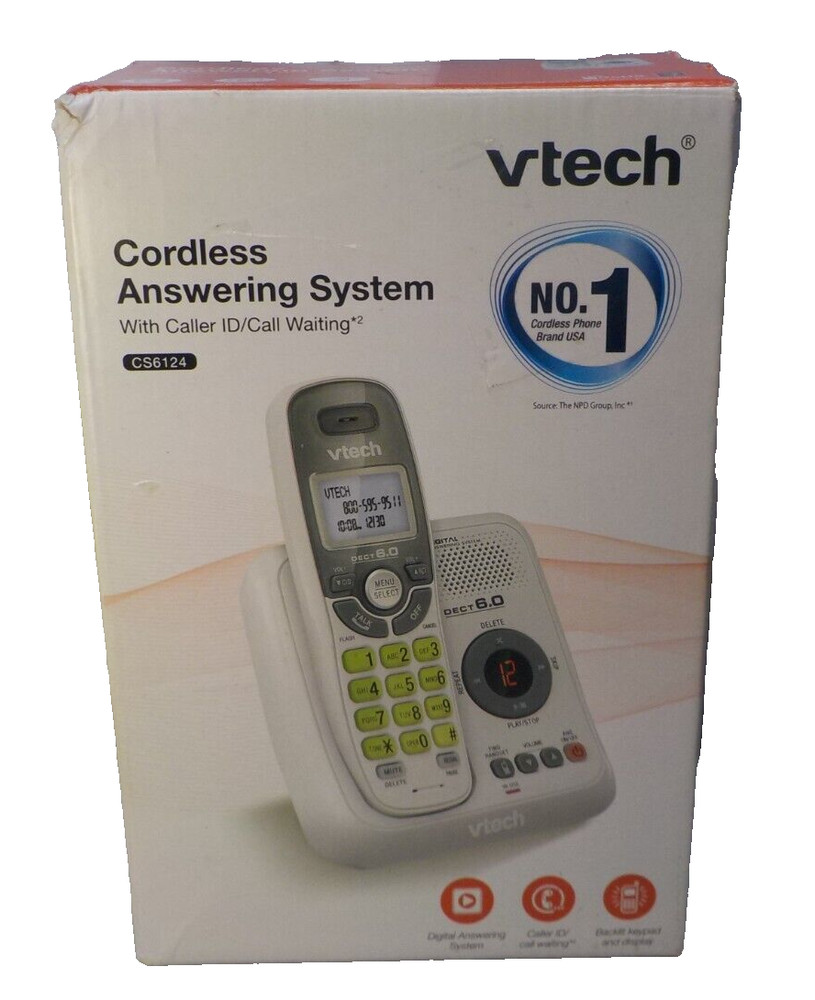 VTech CS6124 Single Line DECT 6.0 Cordless Phone with Answering System