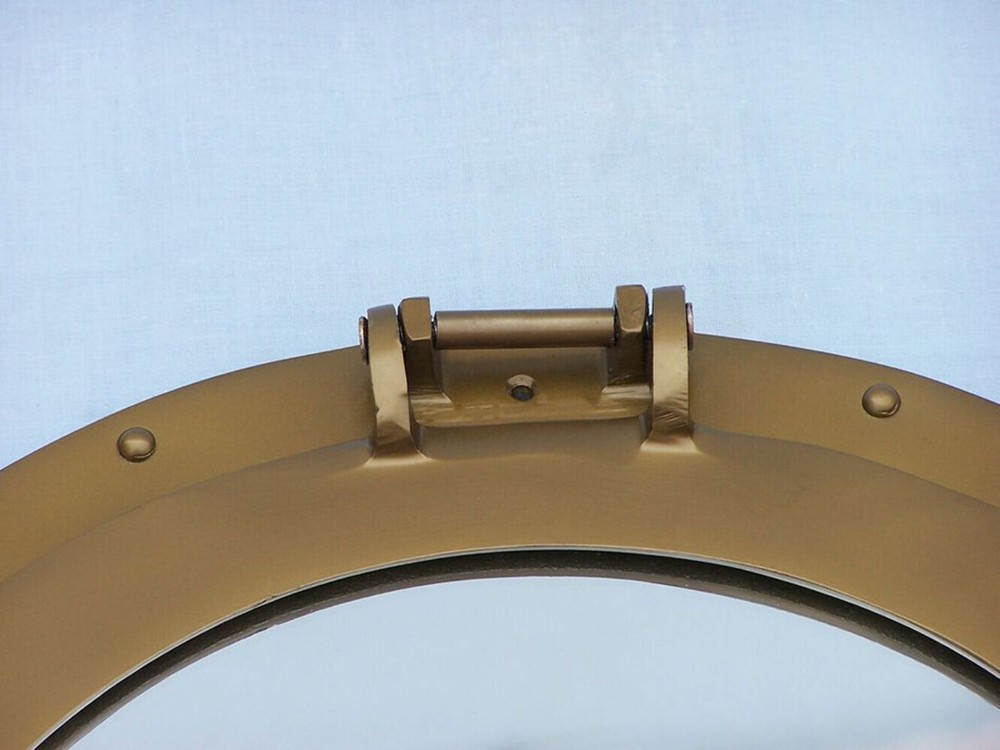 Antique Brass Decorative Ship Porthole Mirror 24"