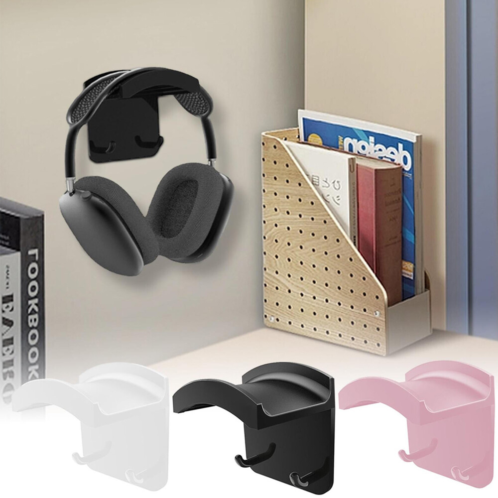2PC Headphone Hanger Wall Mount Stand for Headset Space-saving Headset Holder