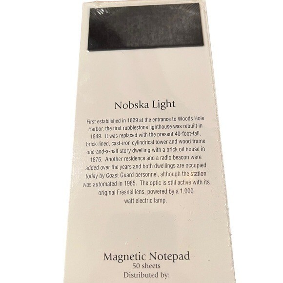 Magnetic Notepad Nobska Lighthouse Cape Cod 50 Sheets South Cape District Inc