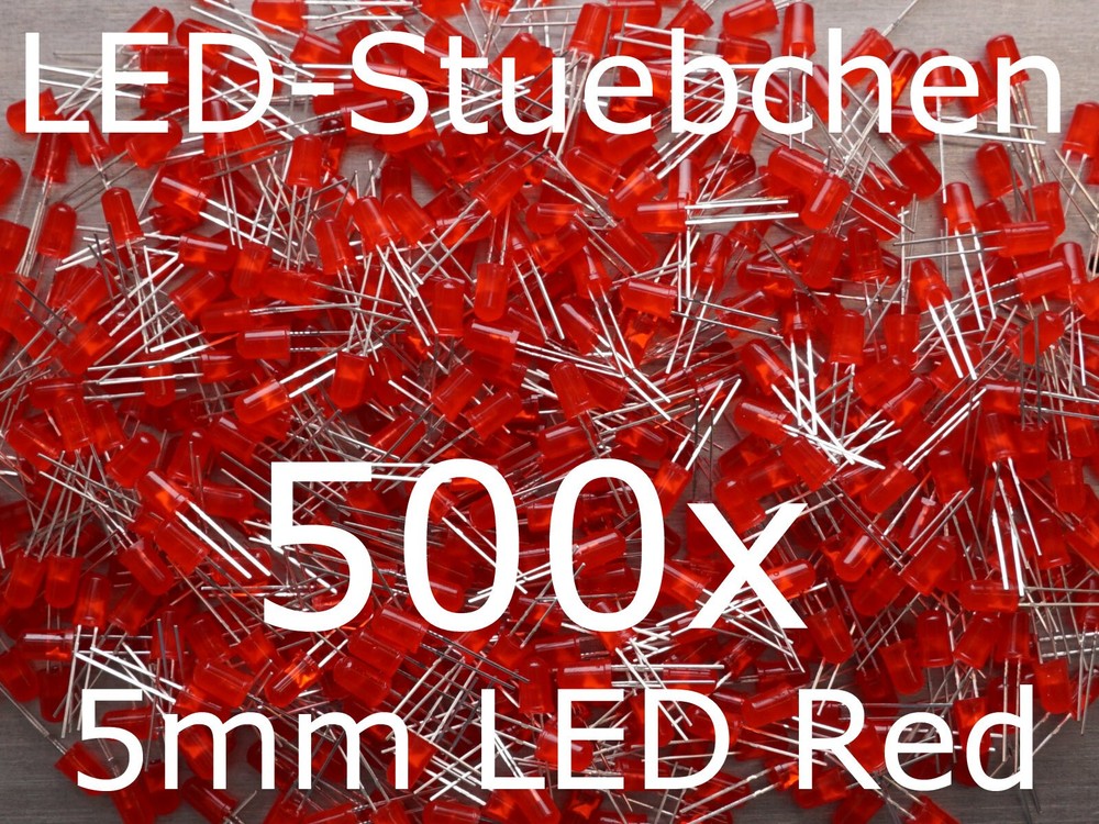 500x 5mm LED Rot