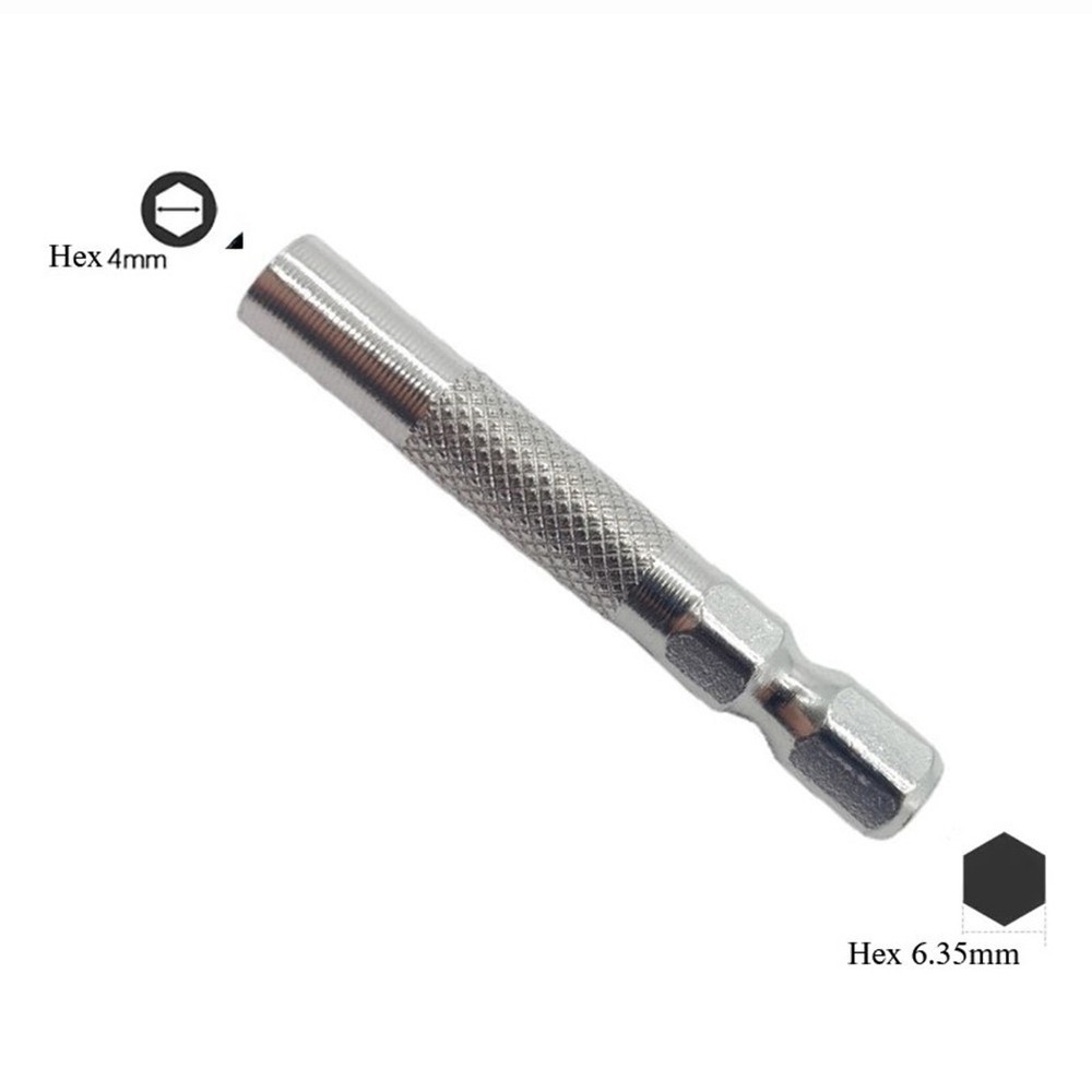 Silver 6.35mm 1/4\" Insert Bit Adapter 5PCS Hex 6.35mm Electric Screwdriver