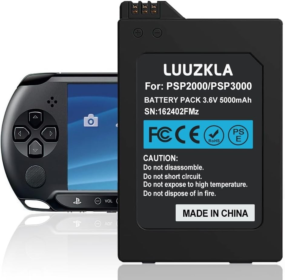 5000mAh Battery Replacement for PSP 2000/3000 High Capacity Rechargeable