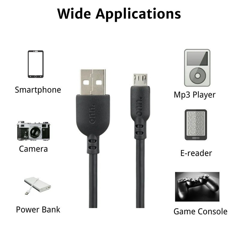 3-Pack 10 ft. Micro USB Charging Cable for PS4 PS3 XBOX 360 XBOX ONE Controller
