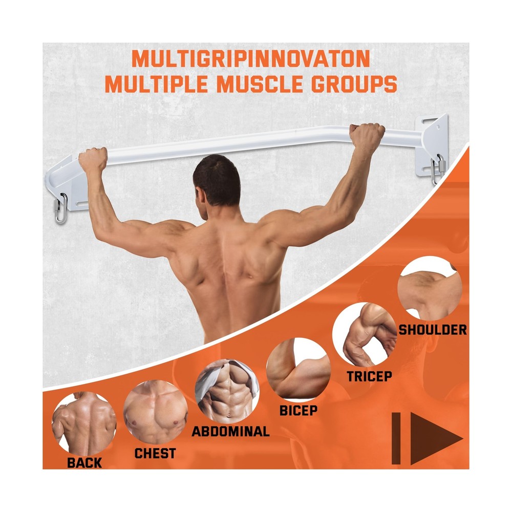 Pull Up Bar Wall Mounted-Heavy Duty Joist Mounted Pull Up Bar-Premi... Fast Ship