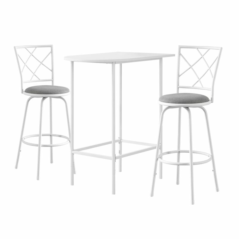 Home Bar Bar Table Pub 36" Rectangular Small Kitchen Metal White