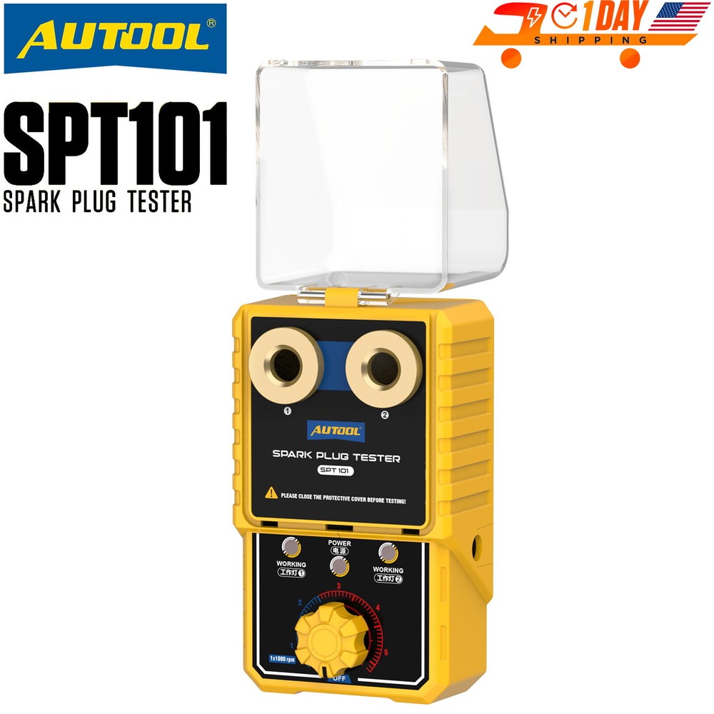 AUTOOL 12V Car Spark Plug Tester Two Hole Detect Ignition Plug Diagnostic Tool