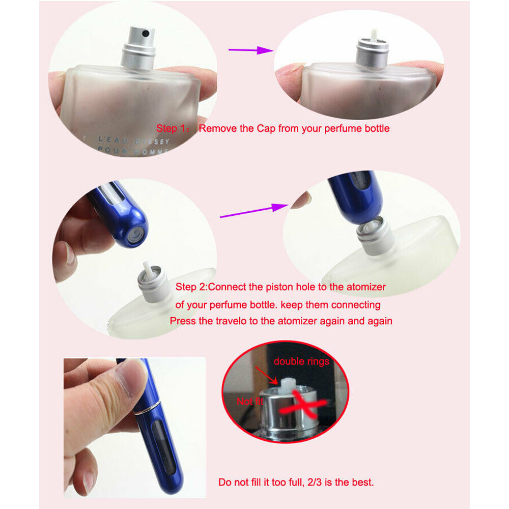 5/10Pcs Mini Refillable Travel Portable Perfume Atomizer Bottle Spray Pump Case