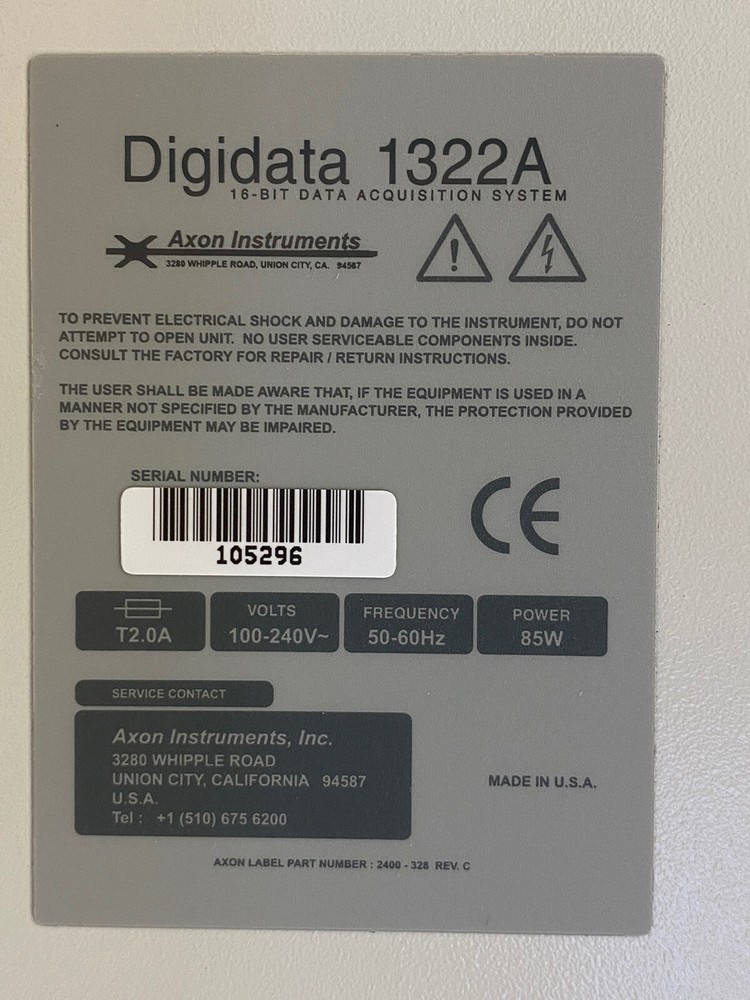 Axon DIGIDATA 1322A 16-BIT Data Acquisition System W/ Power Cord