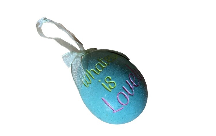 Whatever is Lovely Green Egg Ornament  Easter Decoration