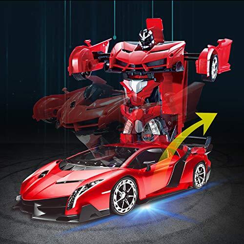 Remote Control Transform Robot Car Toy for Kids with Dazzling Light