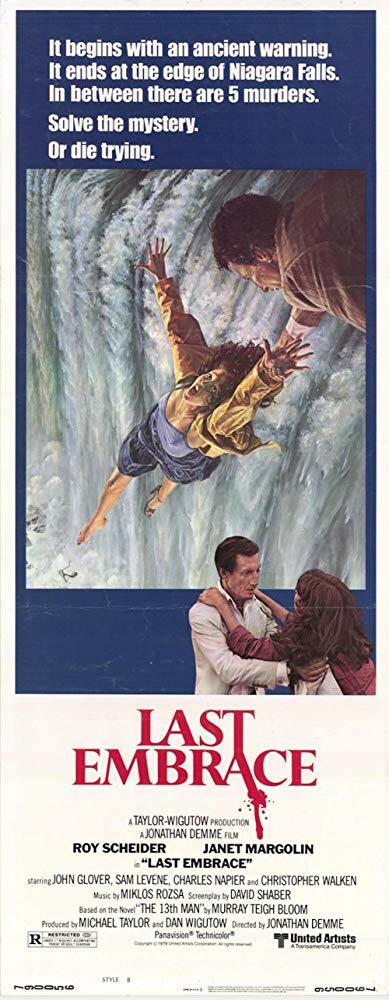 LAST EMBRACE / David Shaber 1978 Screenplay, Roy Scheider Niagara Falls Murder
