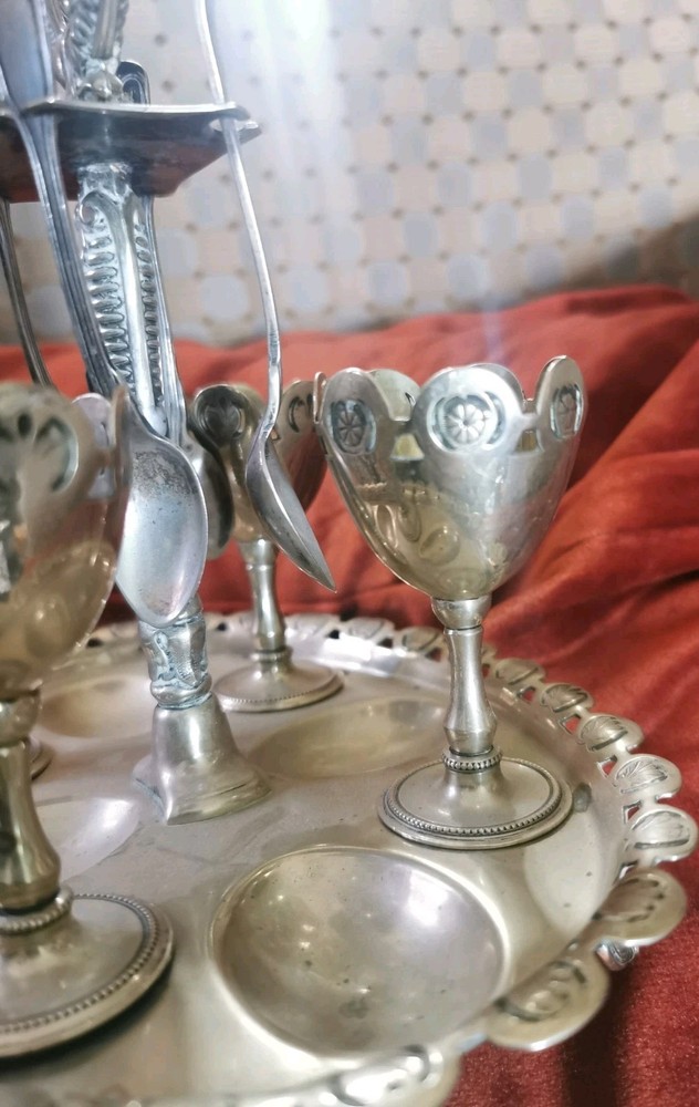 Antique Silver-Plated Victorian Egg Server. A B & Co. Excellent.