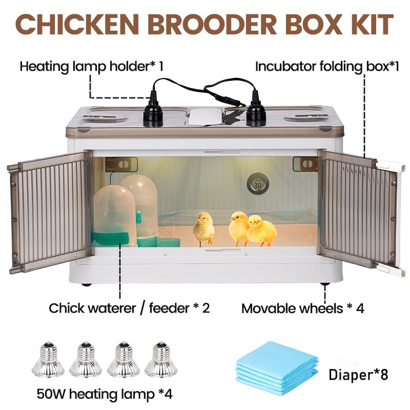 Brooder Box for Chicks Quail Brooder Box with Thermostat Poultry Heater
