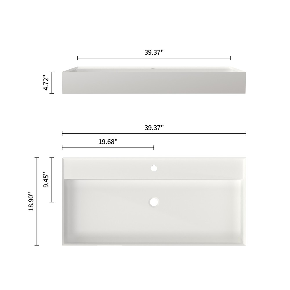 Stone Resin Solid Surface Bathroom Vanity Basin Sink