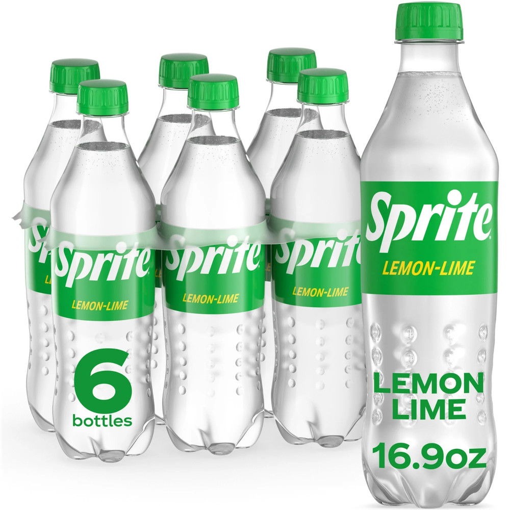 (Pack 2) Sprite Lemon Lime Soda 16.9 fl Oz Each 6 Pack Bottles