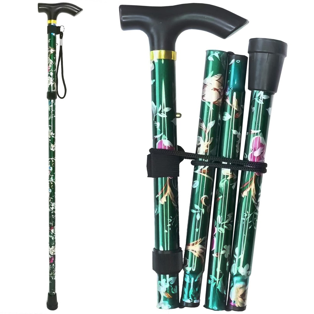 Folding Cane, 5-Level Adjustable Height Lightweight Portable Foldable Walking...