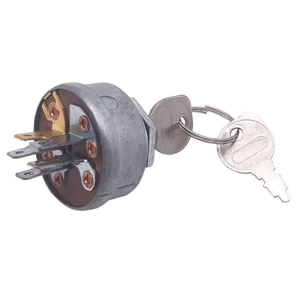 Lawn Tractor Universal Ignition Key Switch 5 Spade 3 Position 5/8" Mounting Hole