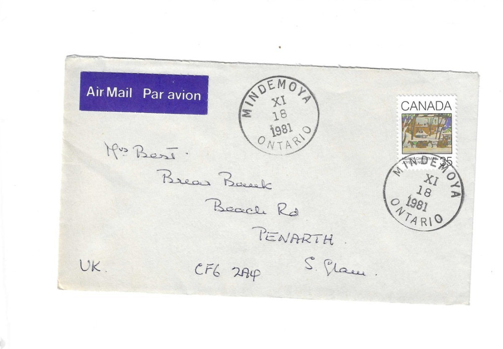 CANADA 1981 Cover sent from Windemoya ONT to Great Britain
