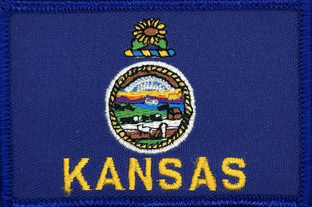 KANSAS STATE FLAG EMBELEM APPLIQUE IRON ON PATCH EE-306
