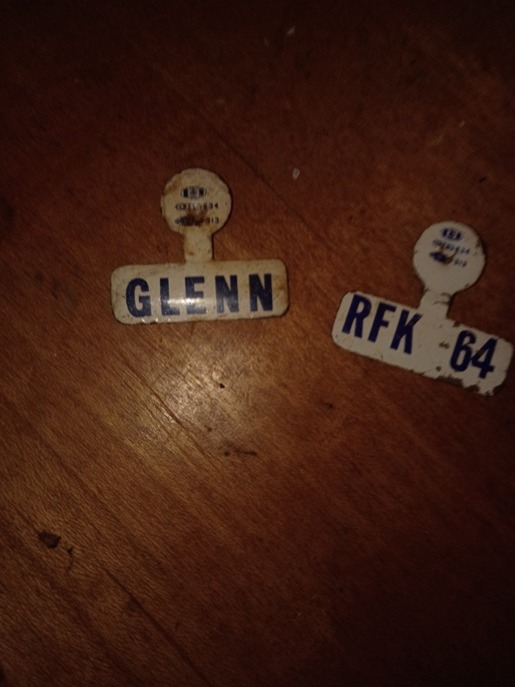 John Glenn rare withdrawn tab `64 & RFK '64 Senate Campaign Foldback Tabs