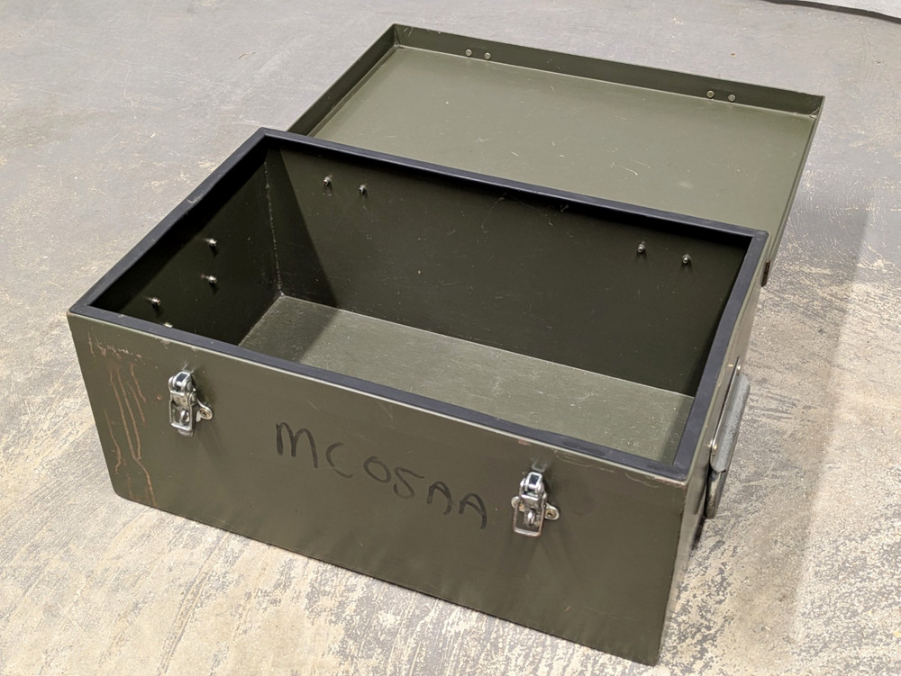 British Army Small Lockable Field Chest Document Transport Storage Case Tool Box