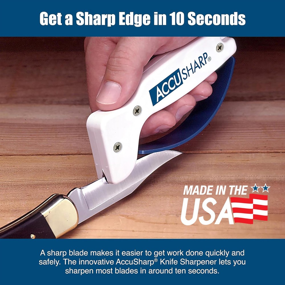 Knife Sharpener, Ergonomic Comfortable Handle, Compact & Easy to Use, Restore...