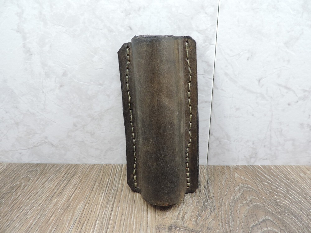 Handcrafted Brown Leather ASP/Flashlight Open End Holder 3/4" Diameter 4.5" Long