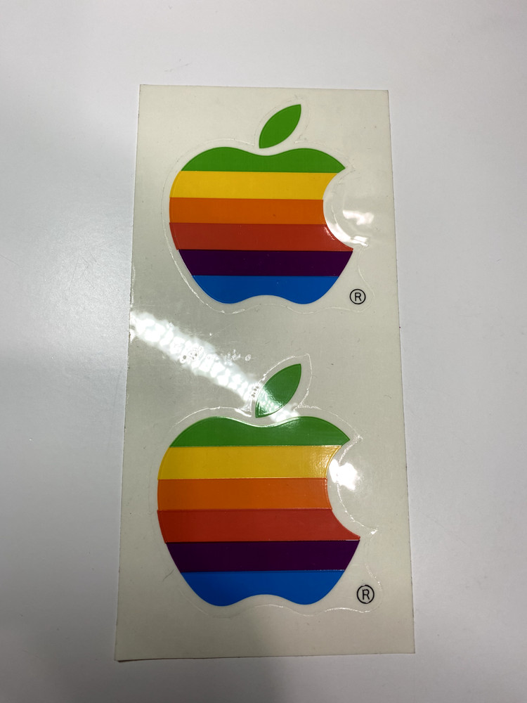Apple Computer Rainbow Apple Logo Decals. 2 to a sheet. Vintage