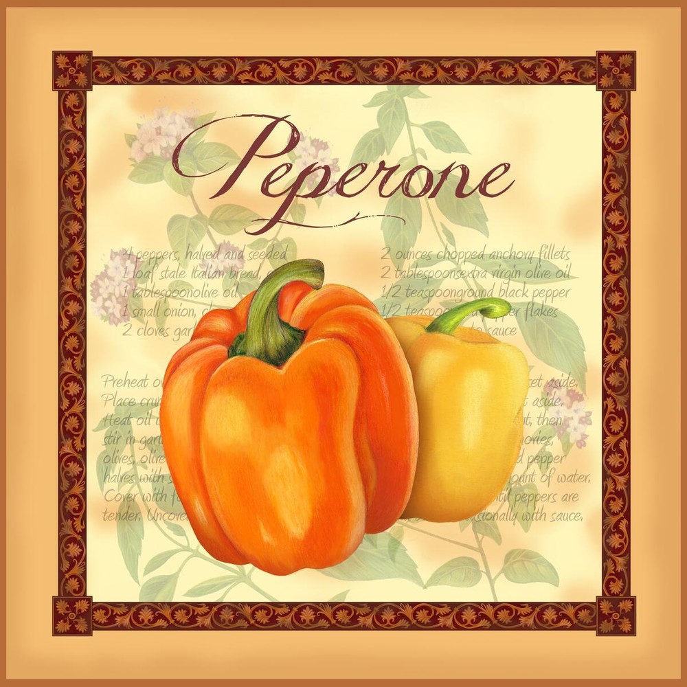 Ceramic Backsplash Tile Mural Fruit Vegetable Kitchen/Bathroom - Tuscan Peppers