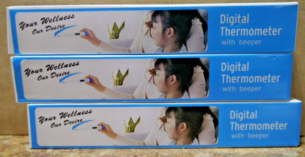 (3-Pack) Digital Thermometer With Beeper New