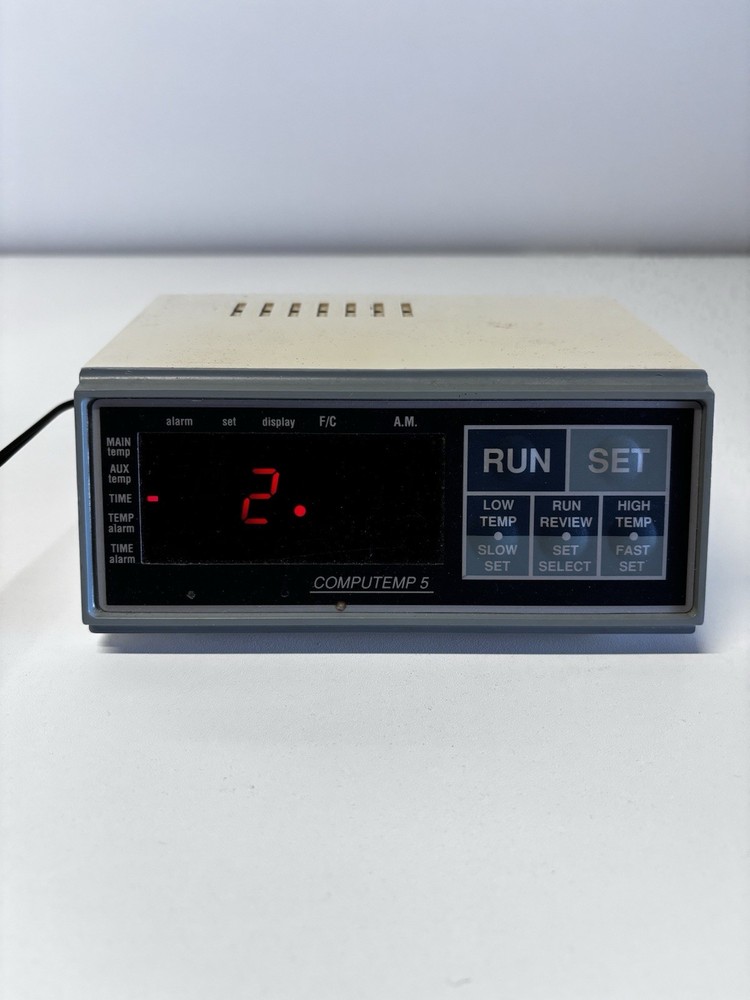 Rodco Computemp 5 Temperature Alarm Controller – Powers On – Untested No Probe