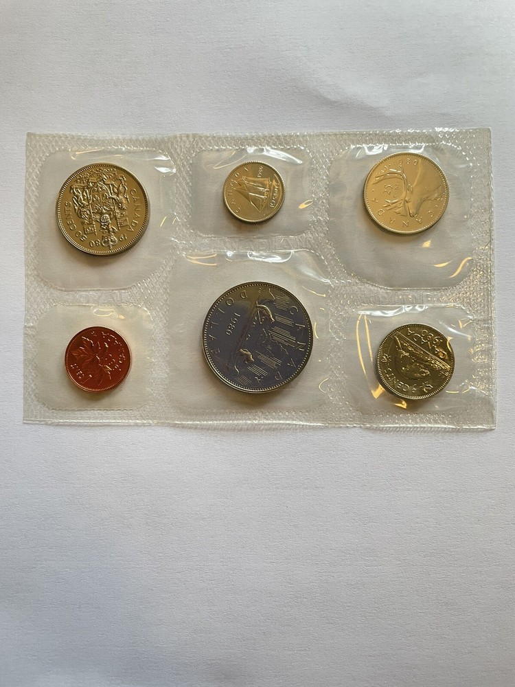 1980 Canada. 6 Coin RCM Uncirculated Envelope Set.