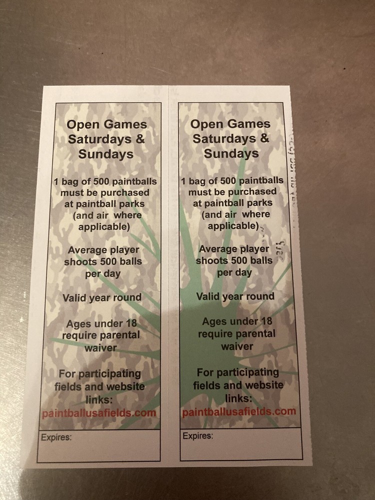Paintball Tickets