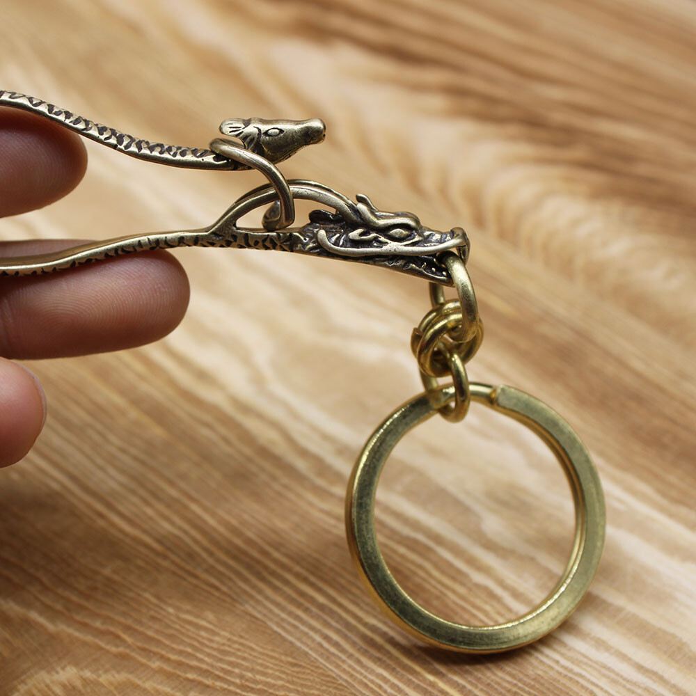 Solid Brass Keychains Pants Belt Clip Bag Car Keyrings Key Chain Holder EDC