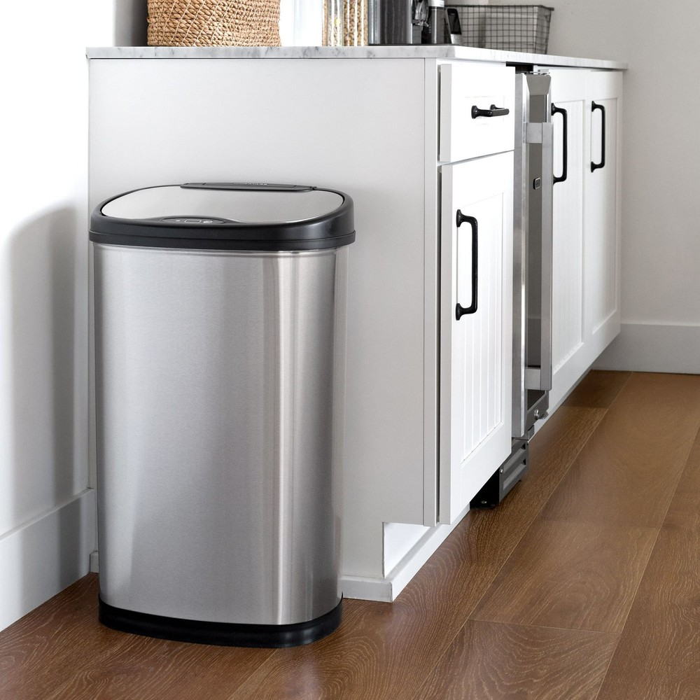 Nine Stars Motion Sensor Automatic Kitchen Trash Can, 13-Gallon Stainless Steel