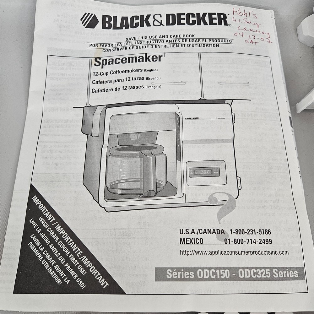 Black & Decker ODC325 Spacemaker Coffee Maker Replacement Mounting Hardware Kit