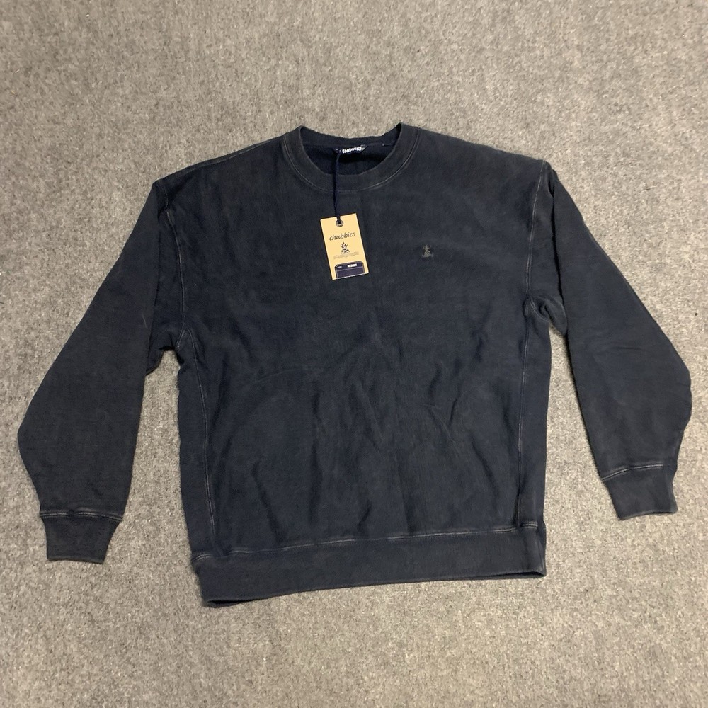 Chubbies Men’s Sweatshirt Size M Crew Neck Hawaiian Black To Basic Medium