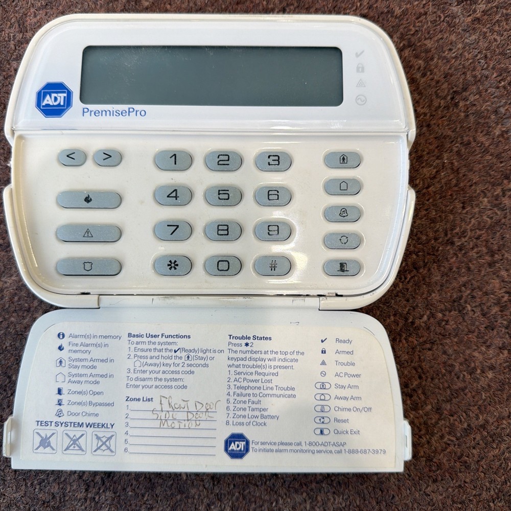 DSC ADT Premise Pro Panel Pk5501 Keypad Alarm Panel