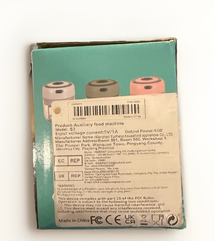 Electric Mini USB Rechargeable Vegetable Food Chopper Processor