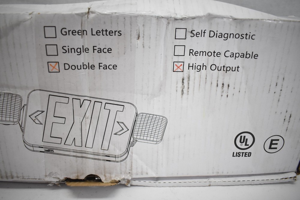 Exit Sign Emergency Light High Output Double/Single Face Red Letters